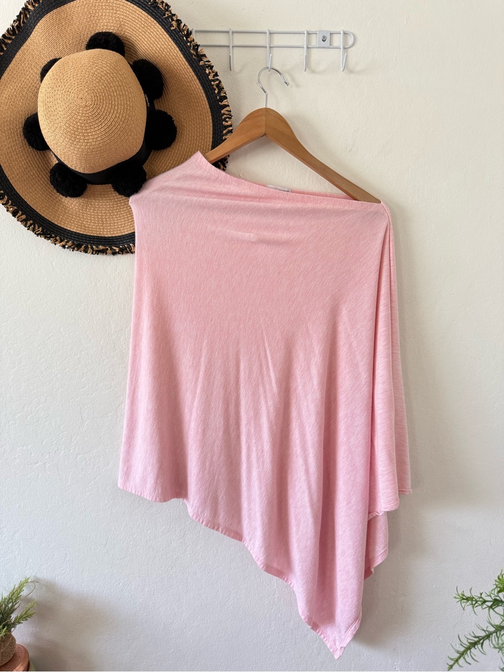 Pure Jill Pink Modal Blend Poncho Shawl Topper One Size
